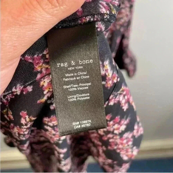 Rag & Bone Purple Floral Multi Fields Printed Midi Dress - Picture 8 of 9